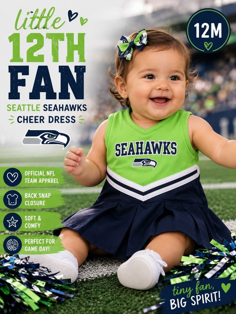 NFL Seattle Seahawks Baby Cheerleader Dress